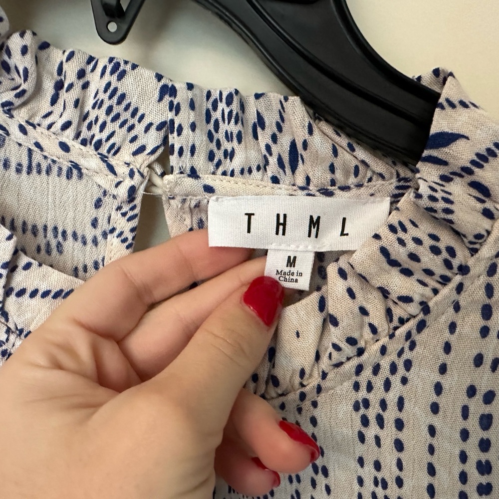 THML Tribal Print Short Sleeve Blouse - Picture 3 of 5